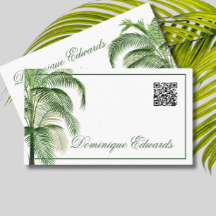 Professionell för Tropical Handflatan Träd QR Code Visitkort