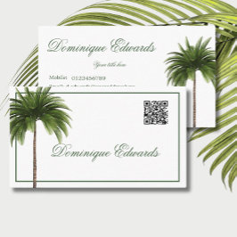 Professionell för Tropical Handflatan Träd QR Code Visitkort