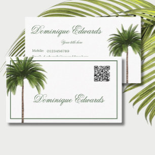 Professionell för Tropical Handflatan Träd QR Code Visitkort