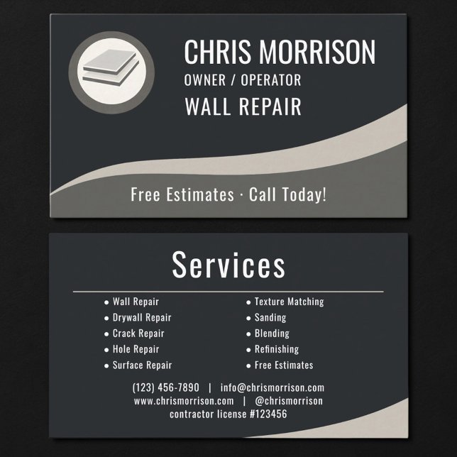 Professionell för väggreparation visitkort (Skapare uppladdad)