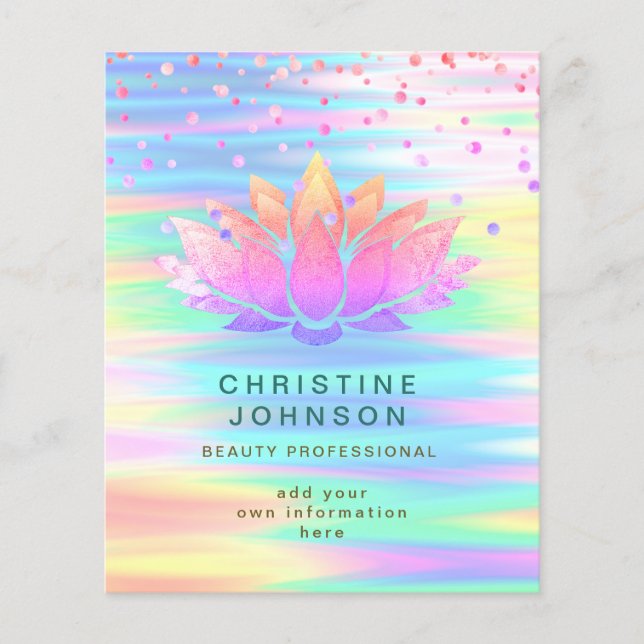 professionell för vinkar skönhet i lotus logotyp flygblad (Framsidan)