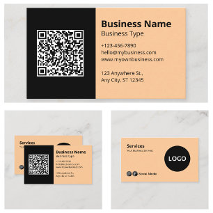 Professionell företagsinformationslogotyp QR-kod Visitkort