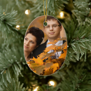 Professionell foto keramisk oval julgransprydnad keramik