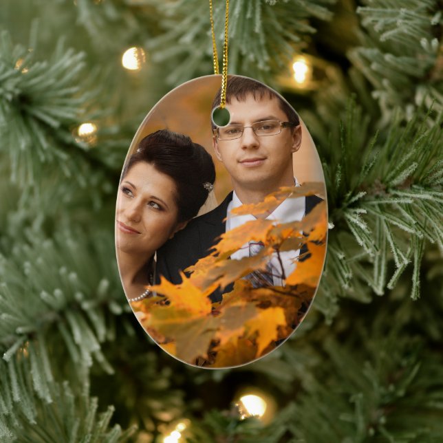 Professionell foto keramisk oval julgransprydnad keramik (Träd)