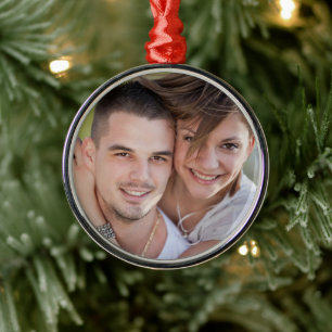 Professionell Foto Premium Rund Julgransprydnad Metall