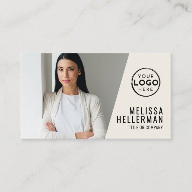 Professionell Foto QR-kod Firma Din Logotyp Visitkort (Framsida)