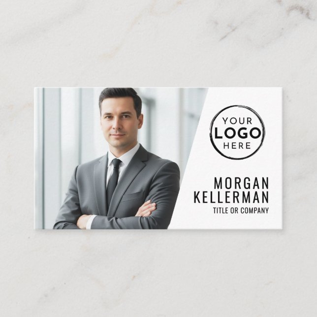 Professionell Foto QR-kod Firma Din Logotyp Visitkort (Framsida)