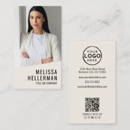 Professionell Foto QR-kod Logotyp Vertikal Visitkort
