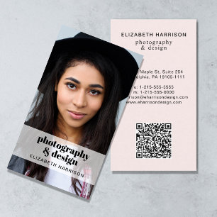 Professionell Foto QR-kodRosa Visitkort