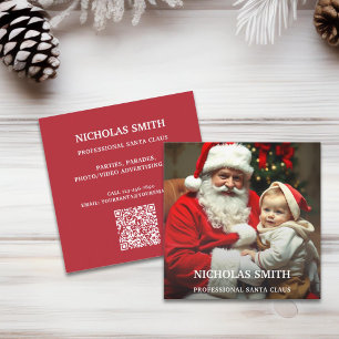 Professionell Foto Tomte QR-kod Fyrkantigt Visitkort
