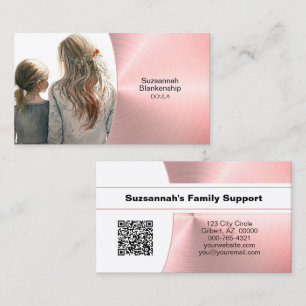 Professionell fotodoula Familjestöd & QR-kod Visitkort
