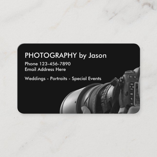 Professionell Fotograf Modern Design Visitkort (Framsida)