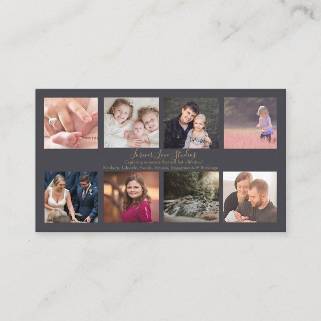 Professionell Fotograf-mörk - 8 fotodesign Visitkort (Framsida)