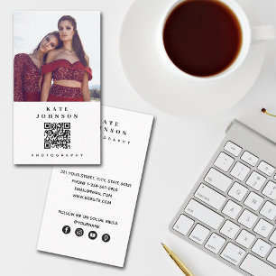 Professionell Fotograf QR-Social-media, QR-kod Visitkort