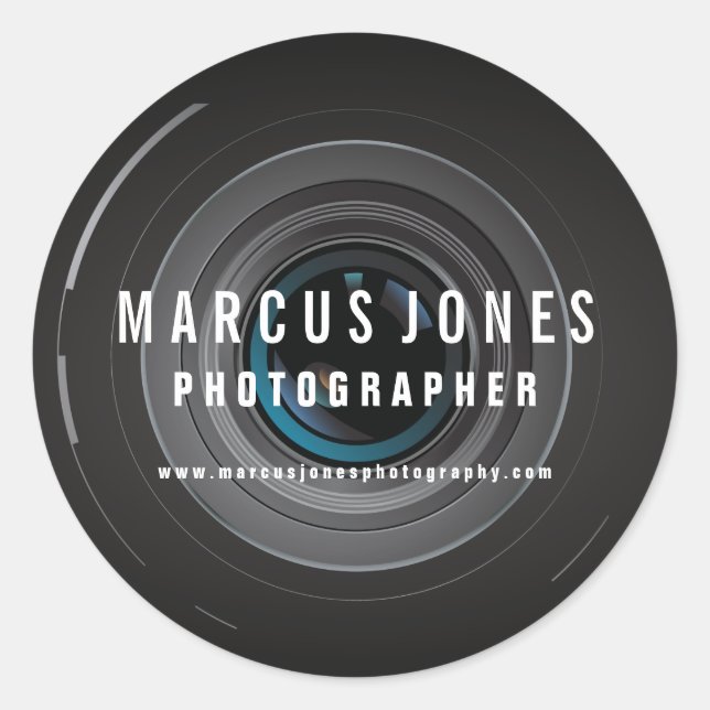 Professionell Fotograf Stickers Runt Klistermärke (Framsida)
