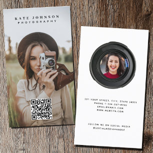 Professionell Fotografi QR-kod Social Media Visitkort
