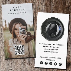Professionell Fotografi QR-Social-medieikon för QR Visitkort