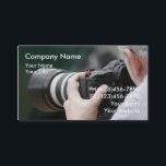 Professionell Fotografi Visitkort<br><div class="desc">Fotografiskt affärskort med foto av en person som har ett mycket stort kameralins och en mycket stor kamera som vanligtvis används av en professionell fotograf. Ett affärskort som är designat för fotografi,  videoklipp,  evenemangsplanerare eller bröllop-fotografi.</div>