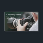 Professionell Fotografi Visitkort<br><div class="desc">Fotografiskt affärskort med foto av en person som har ett mycket stort kameralins och en mycket stor kamera som vanligtvis används av en professionell fotograf. Ett affärskort som är designat för fotografi,  videoklipp,  evenemangsplanerare eller bröllop-fotografi.</div>