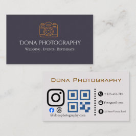 Professionell fotografs visitkort
