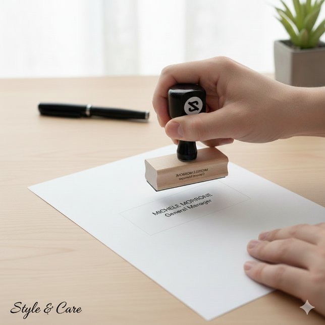 Professionell Frimärke med eget namn och rollinfo Stämpel (Professional Stamp with Custom Name and Role Info)