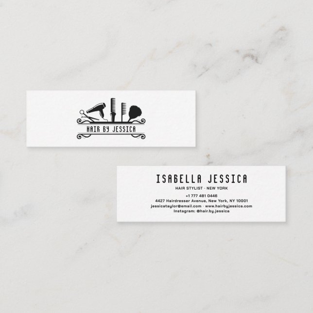 Professionell frisörsalong | Elegant salong Mini Visitkort (Fram/baksida)