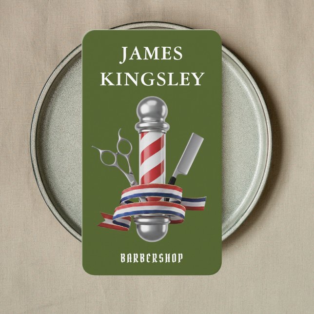 Professionell frisyr Barber stolpe Modern barberar Visitkort (Skapare uppladdad)