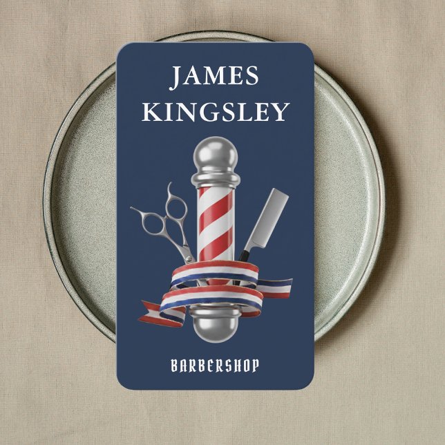 Professionell frisyr Barberarstång Modern barberar Visitkort (Skapare uppladdad)
