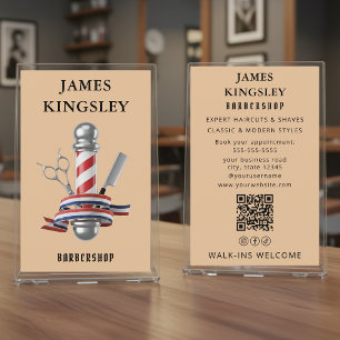 Professionell frisyr Barberstång Modern barberare Flygblad