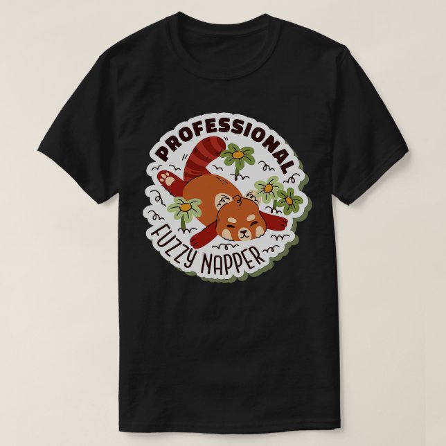 Professionell Fuzzy Napper Red Panda T Shirt (Design framsida)
