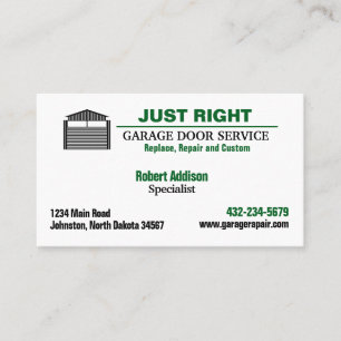 Professionell Garage Door Service Visitkort