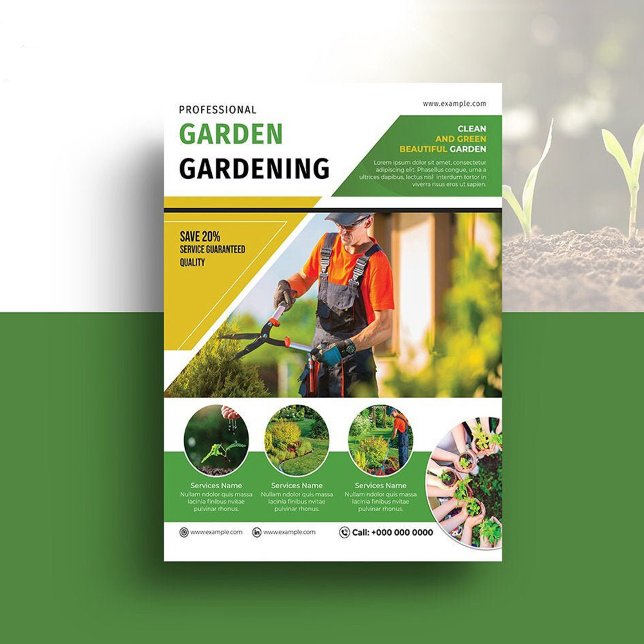Professionell Garden Care Service Flyer-mall (Skapare uppladdad)