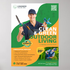 Professionell Garden Services, landskap Poster