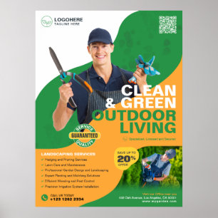 Professionell Garden Services, landskap Poster