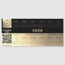 Professionell generisk svart & guld 2026 kalender 