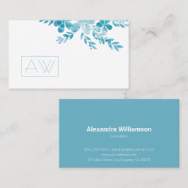 Professionell Girl Chef Blue Blommigt Personal Bra Visitkort