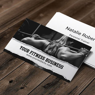 Professionell Girl Personal Trainer Fitness Visitkort