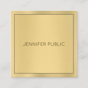 Professionell Glamor Guld ser modern Elegant ut Fyrkantigt Visitkort