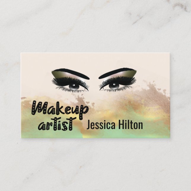 Professionell glamoral calligraphy makeup artist visitkort (Framsida)
