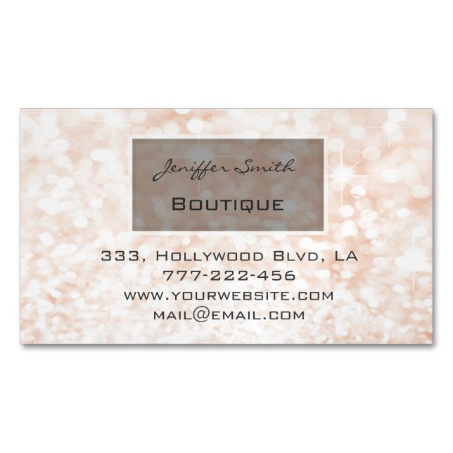 Professionell glamorös elegant chic glitter visitkortmagnet (Framsida)