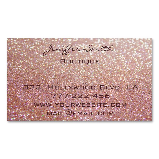 Professionell glamorös elegant glitter visitkortmagnet (Framsida)
