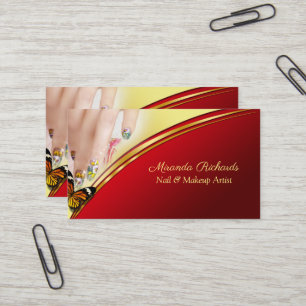 Professionell Glamous Makeup Nail Art Artist Visitkort