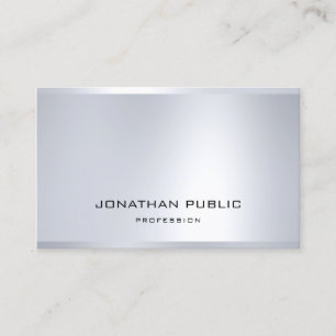 Professionell Glamous sofistikerade Silver Plain Visitkort