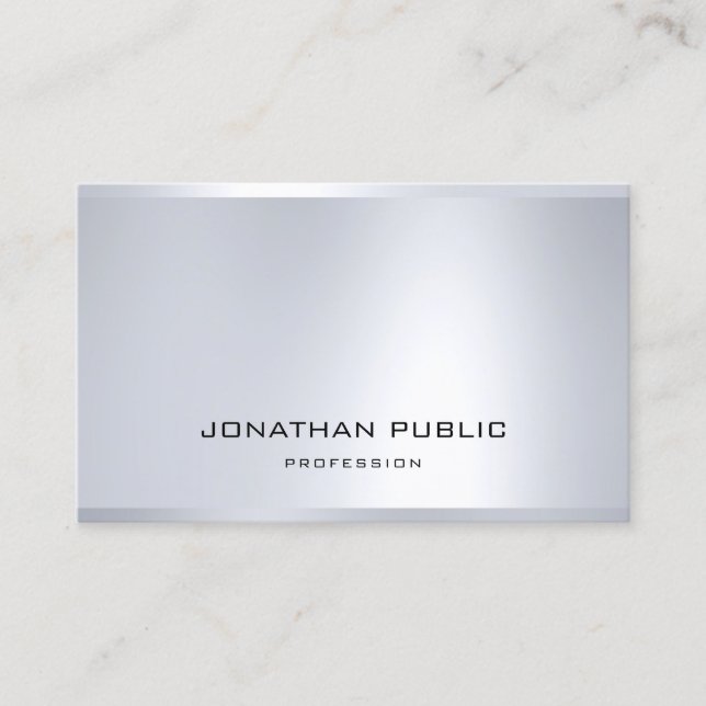 Professionell Glamous sofistikerade Silver Plain Visitkort (Framsida)