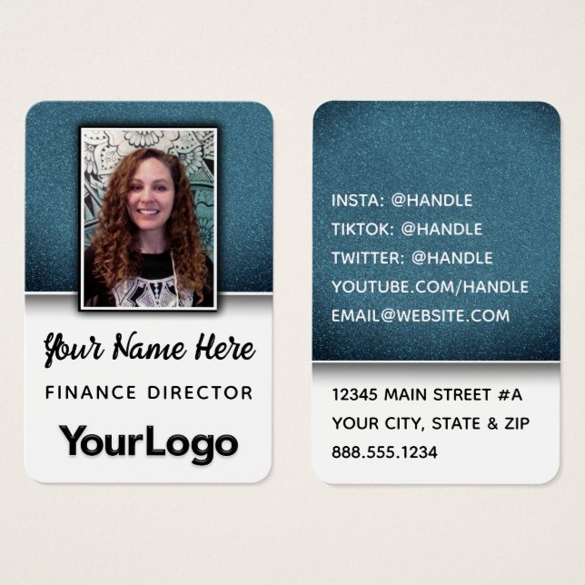 Professionell Glitter professor Preschool Lärare Visitkort (Framsida & baksida)