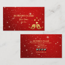 Professionell Golden Birds Hearts Red Shiny Rustic
