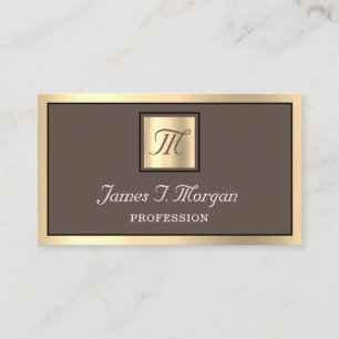 Professionell Golden Coffee Framed Brown Monogram Visitkort