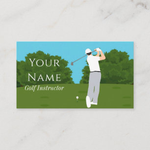 Professionell Golf Instructor Coach Golfer Trendig Visitkort