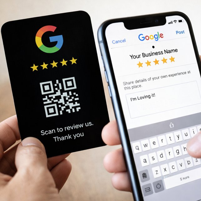 Professionell Google-recensionskort med QR-kod Visitkort (Skapare uppladdad)