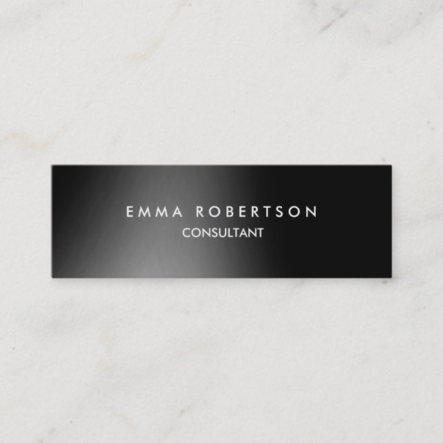 Professionell Grå Svart Modern Slank Mini Visitkort (Framsida)